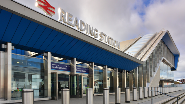 Festival-goers are reminded that there are no trains home from Reading station this Saturday evening: Reading train station (front)