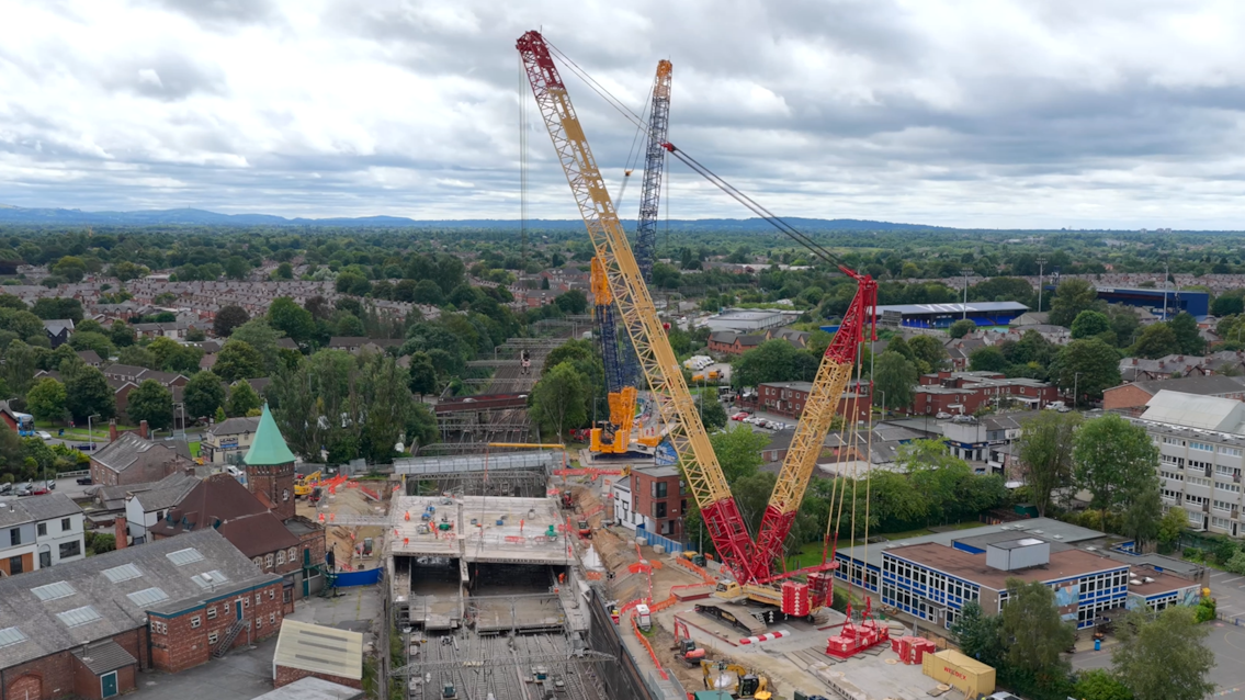 Drone still of work at Greek Street