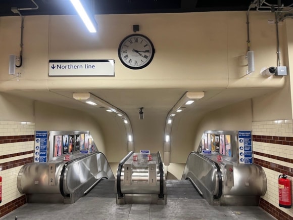 Kentish Town Tube station scheduled to re-open on Monday 23 December with new escalators and refurbished ticket hall: TfL Image - Kentish Town escalators (1)