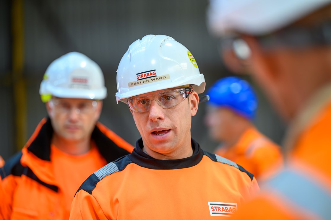 STRABAG factory in Hartlepool begins casting tunnel segments for HS2 London tunnels-4: Declan Ward, Civils Manager for STRABAG, at STRABAG factory in Hartlepool