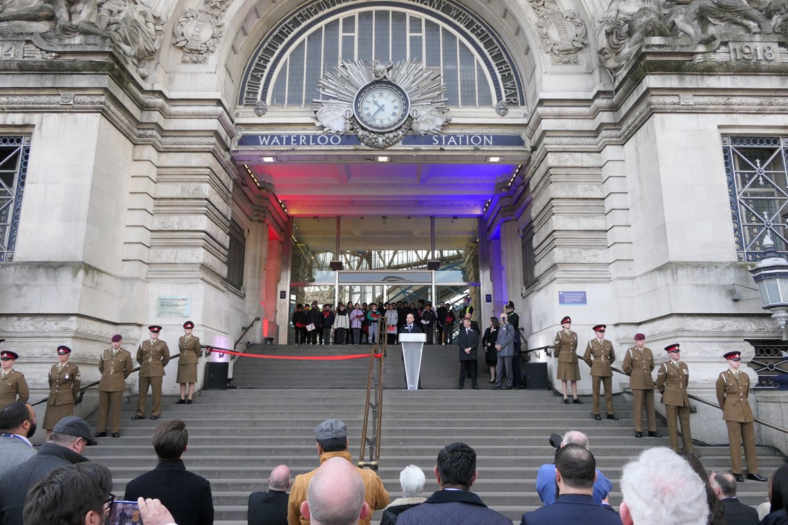 London Waterloo station’s Victory Arch rededicated 100 years after it was built to honour the Fallen of the First World War: Victory Arch Rededication