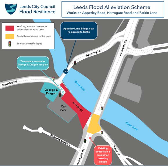 Apperley Bridge Temporary Traffic Management Map