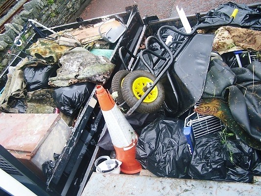 Blaenau Ffestiniog Clean Up: Litter collected by Network Rail maintenance staff