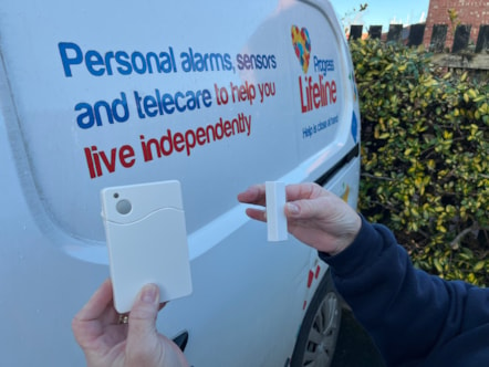 Progress Lifeline door sensor which is part of the technology enabled care offer to Lancashire County Council users