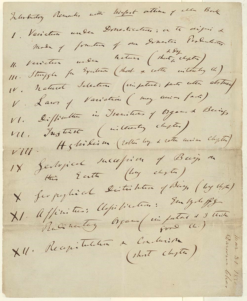 Image 11.  Letter from Charles Darwin to John Murray, 31 March 1859, John Murray Archive, MS.42153 ff.13 v.