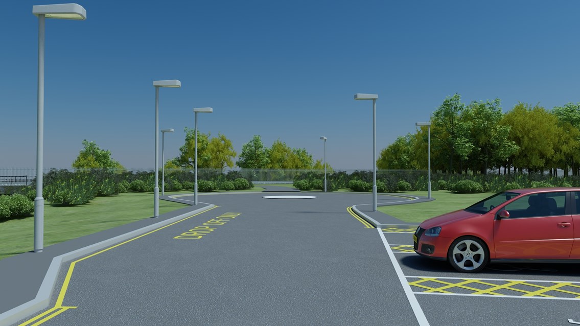 Drop-off bay and disabled parking at Energlyn station: Plans for a new station at Energlyn exhibited