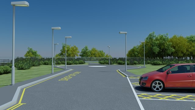 Drop-off bay and disabled parking at Energlyn station: Plans for a new station at Energlyn exhibited