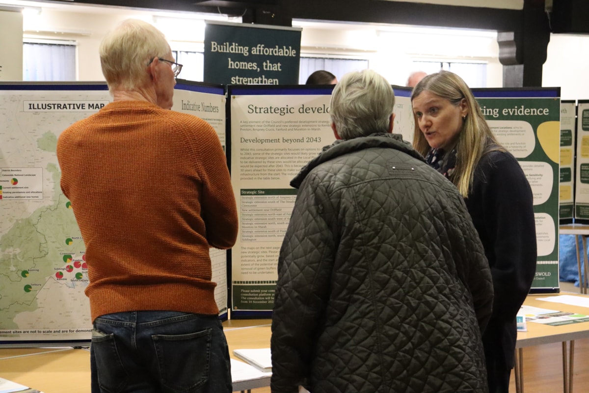 Helen Martin speaking to residents about the Local Plan update