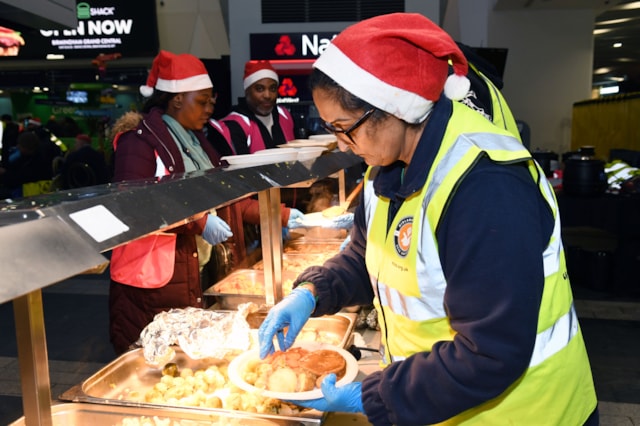 Christmas Eve meal being served at Birmingham New Street 2024: Christmas Eve meal being served at Birmingham New Street 2024