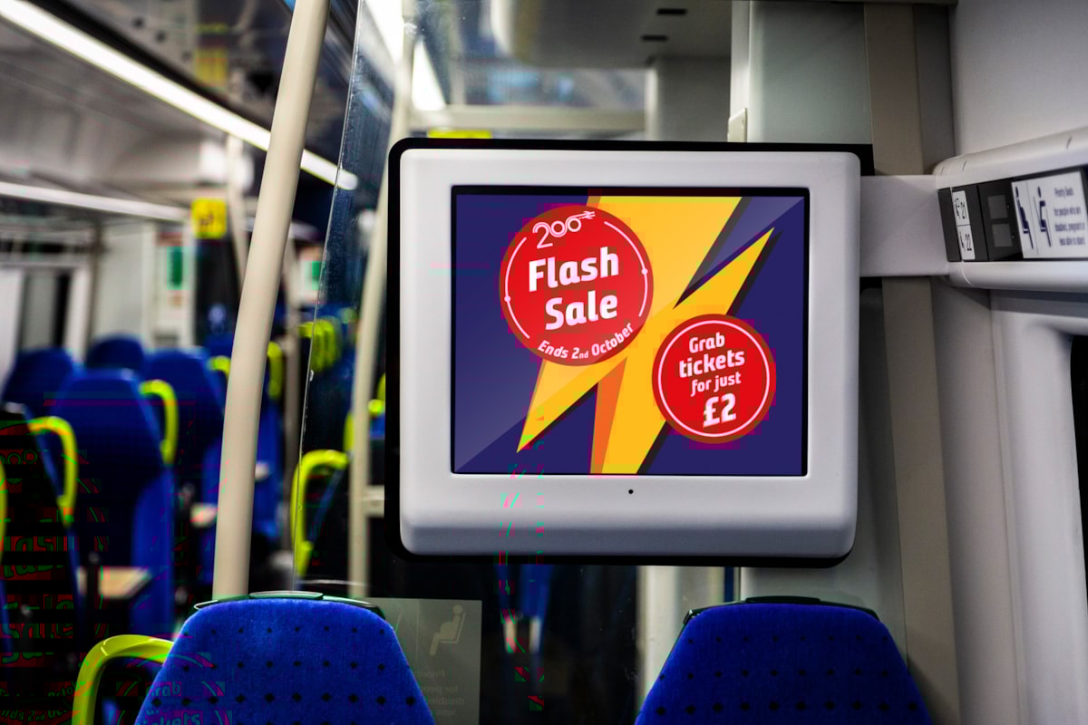 Image shows Flash Sale screen on-board Northern train-3