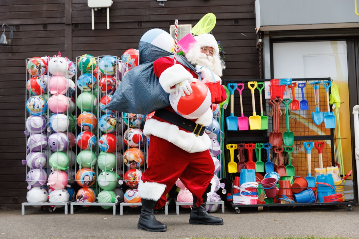 Santa stocks up on presents at Seton Sands