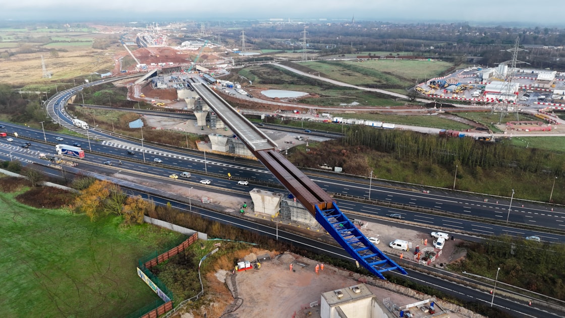 M6 South viaduct East Deck sliding over the M6 motorway December 2025
