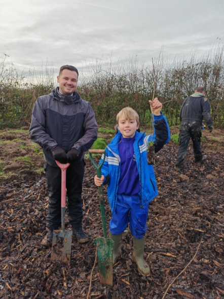 Councillor Joshua Roberts joined local schoolchildren planting trees