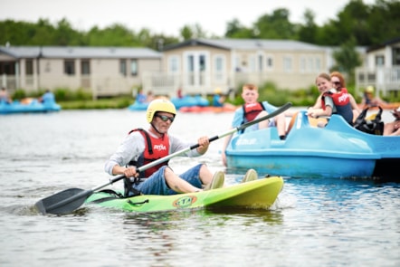 Pedalo and kayaking at Lakeland