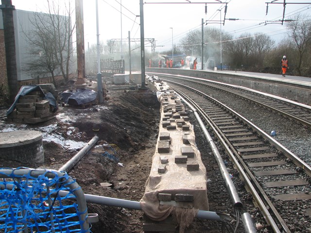 Earlestown platform rebuilding_1: The rebuilding of platforms 4 and 5 at Earlestown station