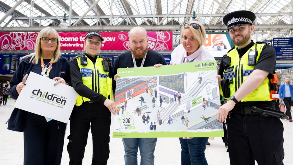 Representatives from Railway Children, British Transport Police and Avanti West Coast teamed up to raise awareness of safeguarding issues affecting young people.