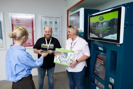Left to Right: Joe Clay (Safeguarding Partnerships Manager at Railway Children) and Natalie Richbell-Beer (Avanti West Coast Safeguarding and Crime Manager) distributed educational safeguarding materials to customers as part of the Day of Action.