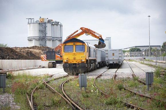 Freight train at London Logistics Hub