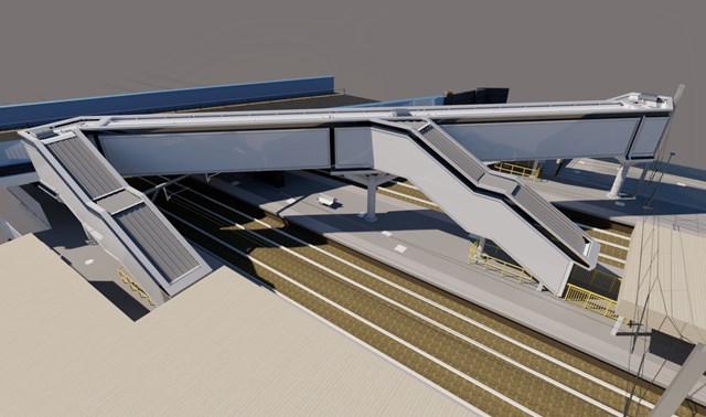 Progress on St Albans’ new footbridge and Midland Main Line electrification continues this September