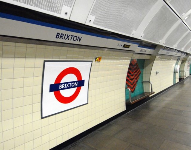 Platform at Brixton Tube station