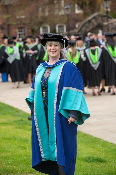 Dr Joan Howarth PhD April 2022 full length robe