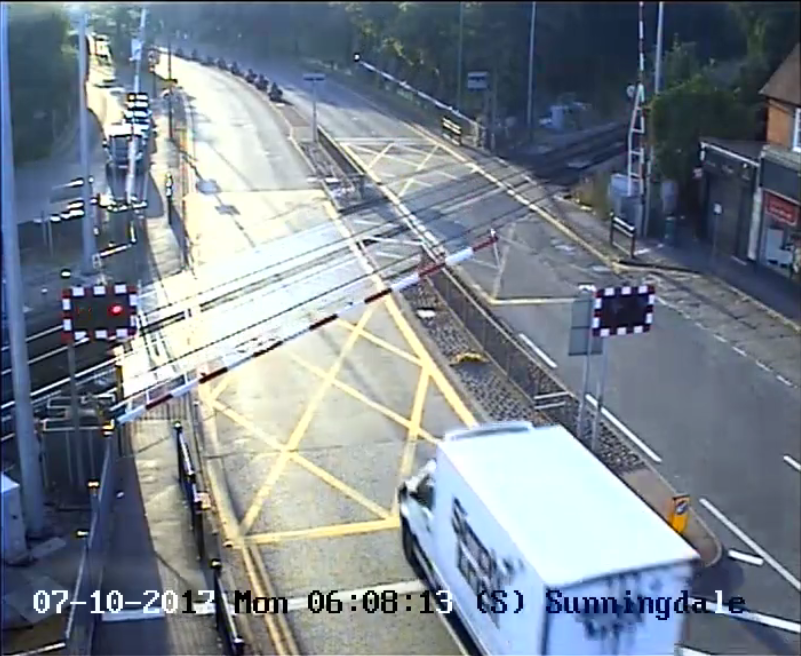 VIDEO: Network Rail and British Transport Police issue warning to motorists as reckless driver sentenced for level-crossing crash: Sunningdale LX