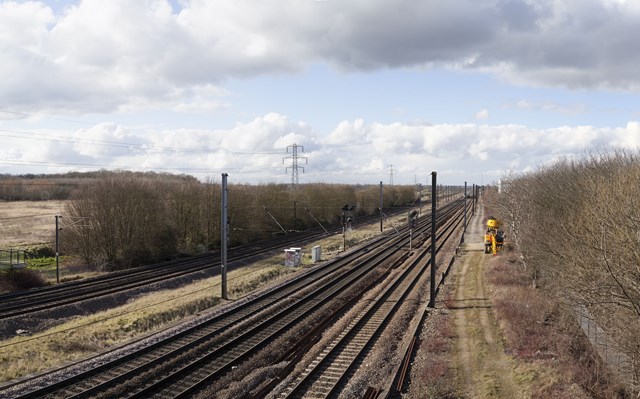 New ‘dive under’ plans revealed as Werrington consultation begins: The East Coast Main Line near Werrington Junction (photo credit Arup)