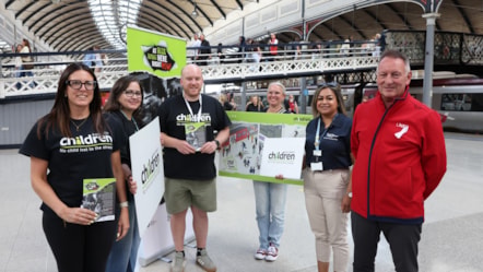 Railway Children, TOC colleagues and BTP at Newcatle station