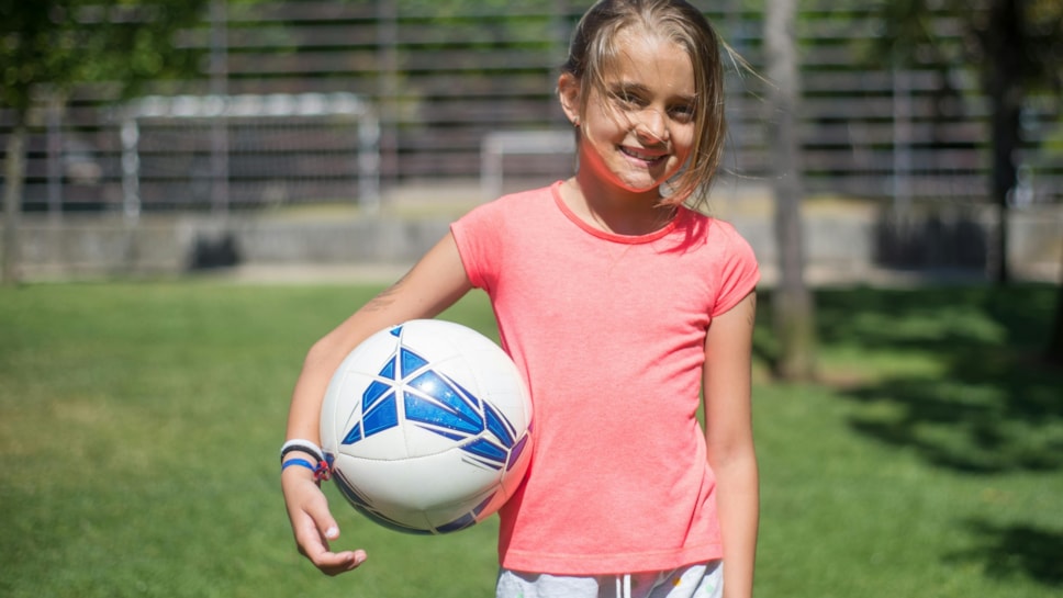 girl with football