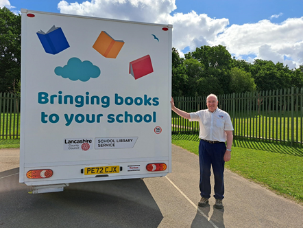 Tim Margrove, support officer for cultural services, who has been driving Lancashire County Council's School Mobile Bus out to schools across the region since Easter.