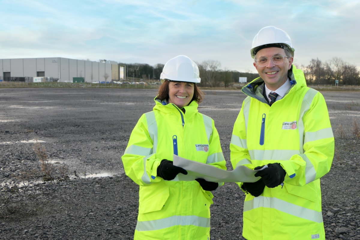 County Councillor Phillippa Williamson (left) leader of the county council with County Councillor Aidy Riggott (right) Cabinet member for economic development and growth during a visit to the proposed site of the Innovation Hub at Samlesbury.