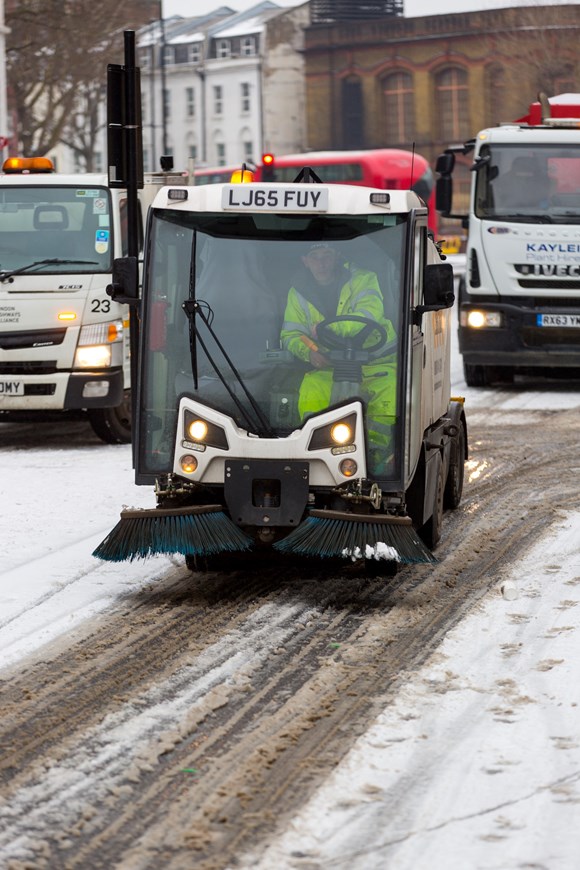 TfL and London boroughs join forces to keep London moving during severe winter weather: TfL Image - Clearing the roads