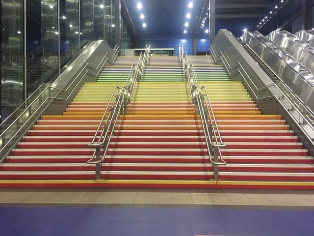 Pride Steps at Reading station August 2019