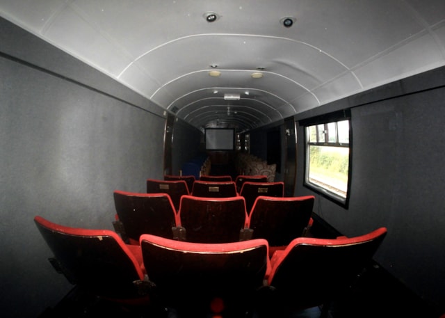 The interior of the cinema coach. C Railway 200: The interior of the cinema coach. C Railway 200