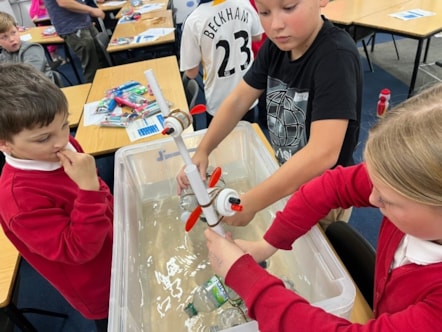 Pupils at Pembroke Dock Community School build floating wind turbine platforms