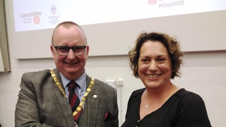 Cllr Alf Clempson, chairman of LCC and A.J Clack