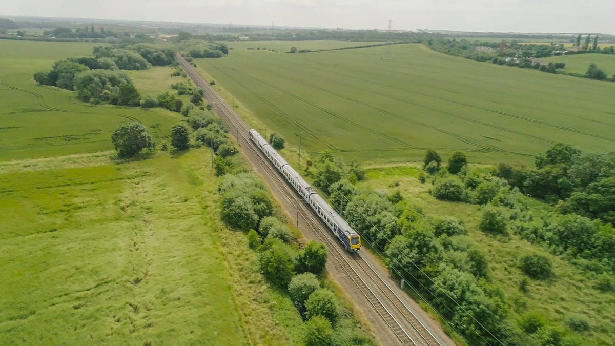 Northern train travelling between Doncaster and Leeds