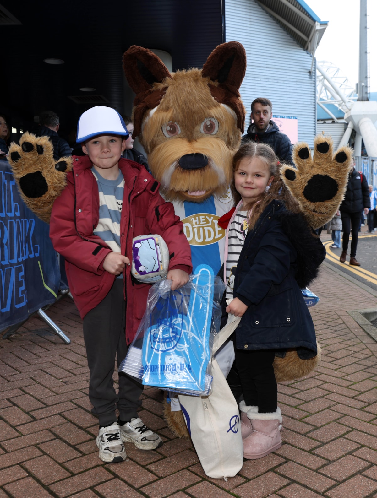 Terry The Terrier with two young fans