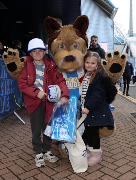Terry The Terrier with two young fans