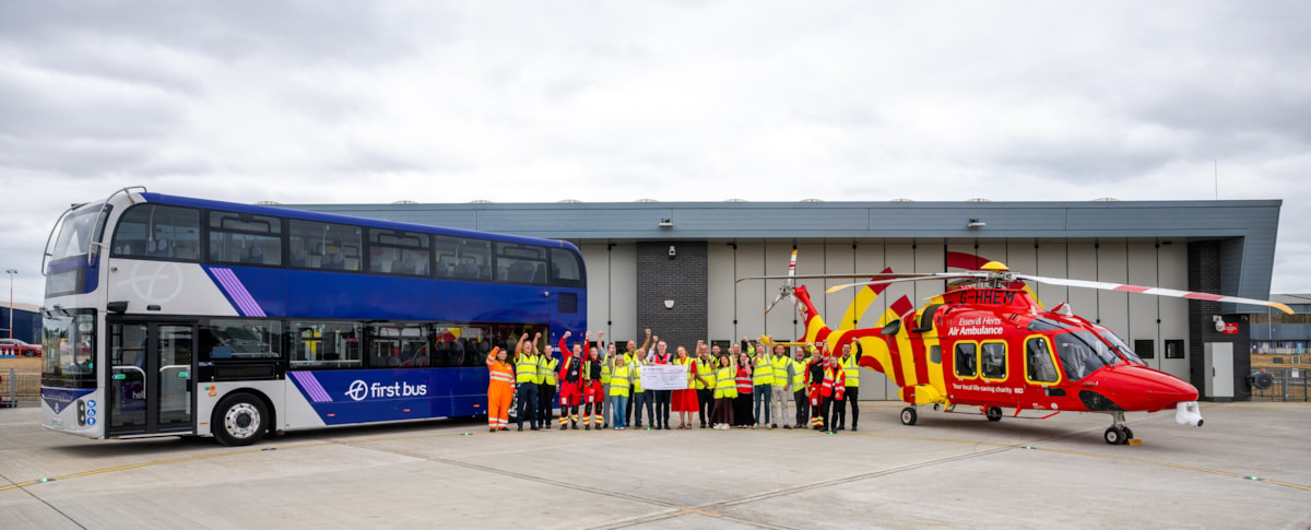 First Bus & Air Ambulances UK with vehicles
