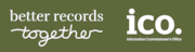 Better Records Together & ICO logo: Better Records Together & ICO logo