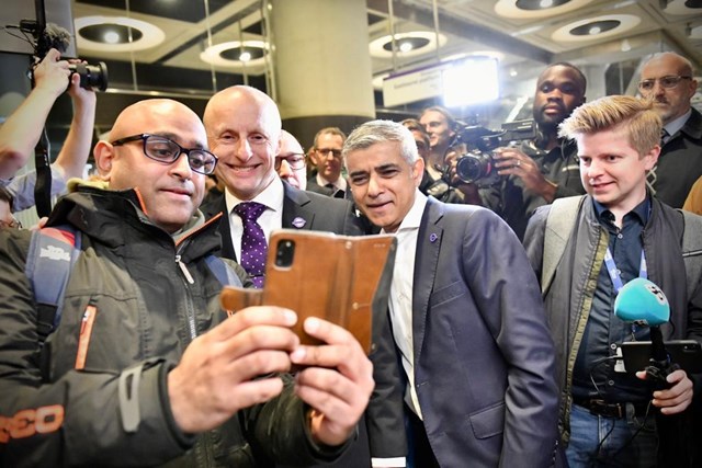 TfL Image - Mayor Sadiq Khan and TfL Commissioner Andy Byford at Elizabeth line launch