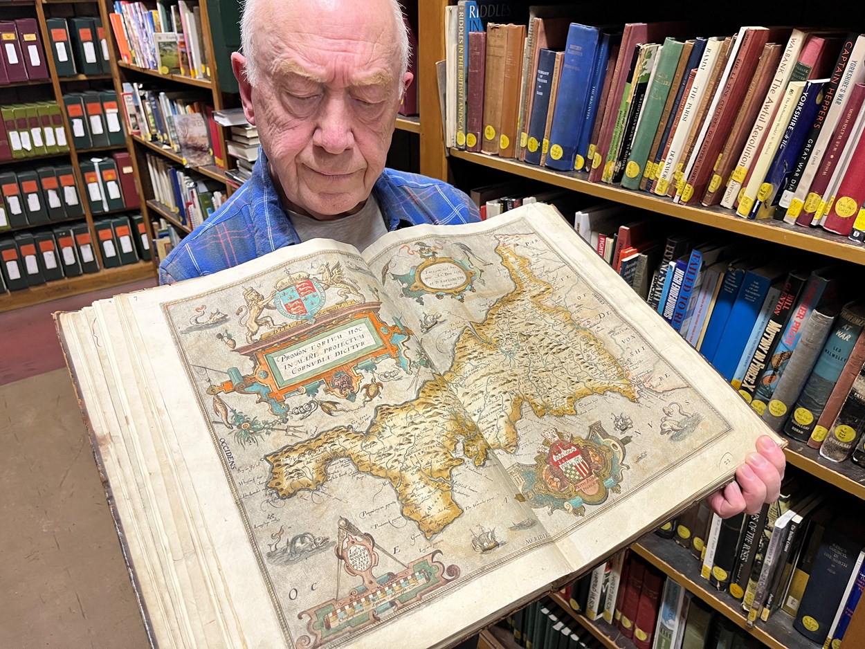 Saxton's Atlas: Philip Wilde, library assistant at Leeds Central Library with the atlas. Saxton’s Atlas, which he dedicated to Queen Elizabeth II, was completed in 1578 and after it was published the following year, it became the foundation for all subsequent county maps for more than a century after.
In fact Saxton’s Atlas was not fully replaced as the definitive geographical representation of England and Wales until Ordnance Survey began publishing one-inch maps in 1801.