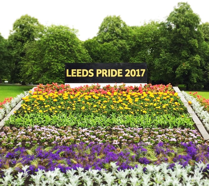 Leeds takes Pride in its new LGBT+ flowerbed at Roundhay Park: leedspride3.jpg