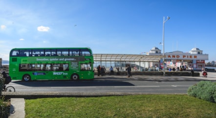Electric bus Weston seafront @JonCraig Photos