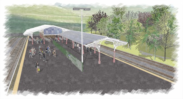 Artists impression of a refurbished Hellifield station