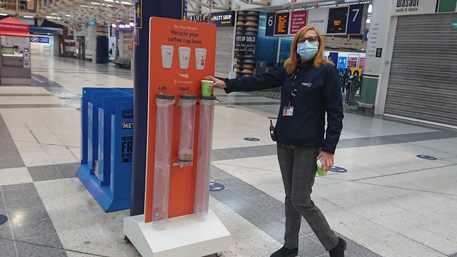 Coffee cup recycling at Liverpool Street