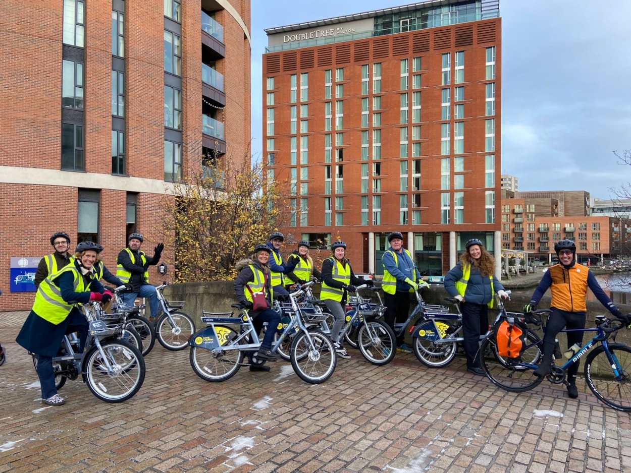 Modeshift Convention attendees on Leeds City Bike led ride around the city 2-2