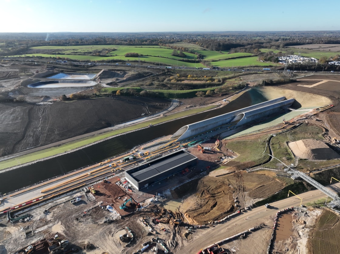 Aerial view of HS2's Chiltern tunnel south portal (December 2025) 2