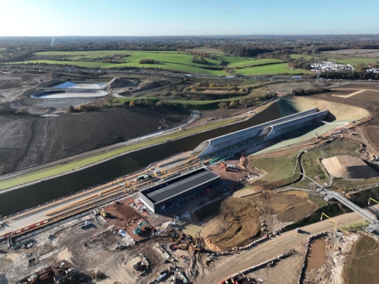 Aerial view of HS2's Chiltern tunnel south portal (December 2025) 2: Aerial view of HS2's Chiltern tunnel south portal (December 2025) 2
